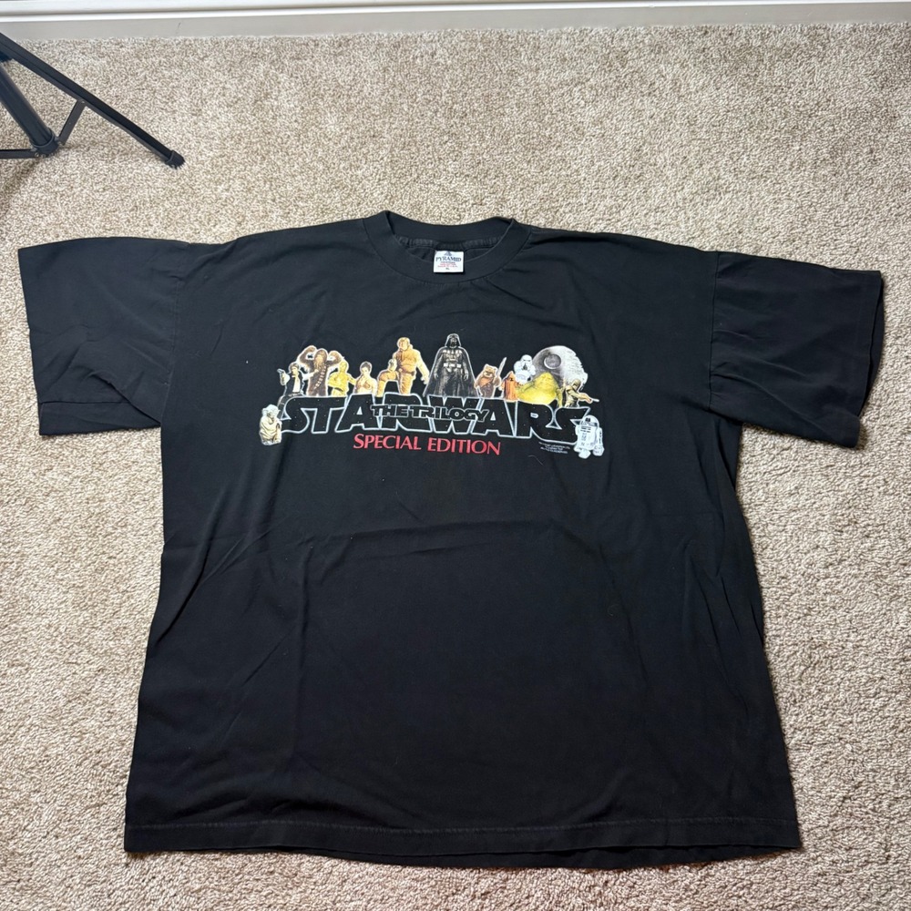 Pyramid Star Wars Trilogy T-Shirt Mens XL Black 1997 Special Edition Vintage